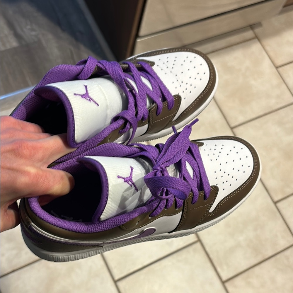 Kids' Purple and Brown Sneakers